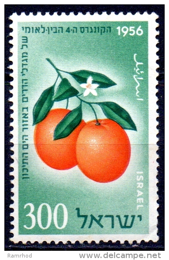 ISRAEL 1956 4th International Congress Of Mediterranean Citrus Fruit Growers - 300pr  Oranges MNH - Nuevos (sin Tab)