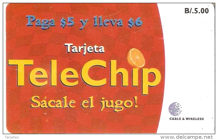 TARJETA DE PANAMA DE CABLE & WIRELESS DE B/5.00 TELECHIP SACALE JUGO - Panamá