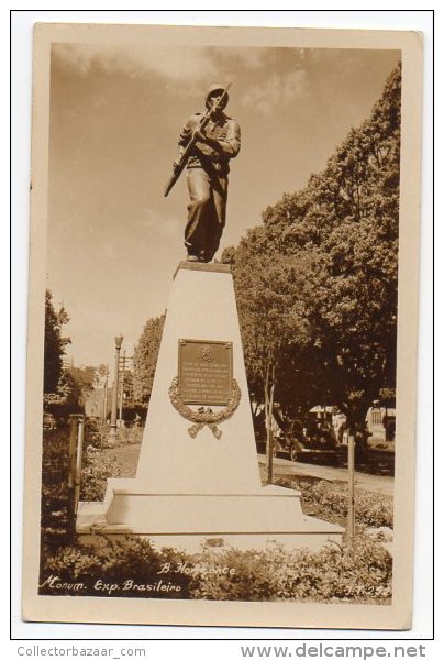 Cartao Postal Brasil Belo Horizonte Monument Soldier Military Real Photo Postcard Ca1940 W4-303 - Belo Horizonte