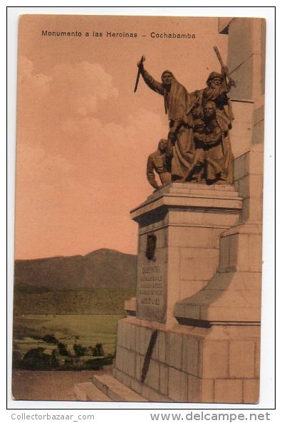 Bolivia Cochabamba Monumento A Las Heroinas  Postcard Ca1940 W4-307 - Bolivië