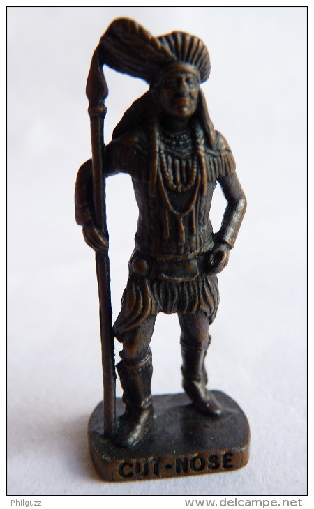 FIGURINE KINDER  METAL  INDIEN II - 3 CUT NOSE VIEUX BRUNI - KRIEGER Berümmte Indianer-Häuptlinge - Metal Figurines