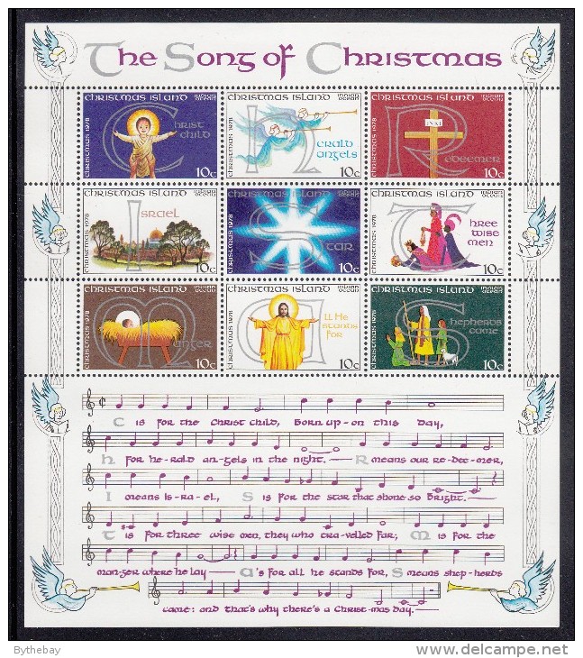 Christmas Island MNH Scott #88 Souvenir Sheet Of 9 "The Song Of Christmas" - Christmas - Christmas Island