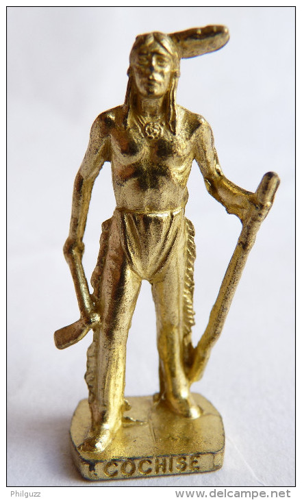 FIGURINE KINDER  METAL  INDIEN II - 6 COCHISE OR - KRIEGER Berümmte Indianer-Häuptlinge - Figurines En Métal