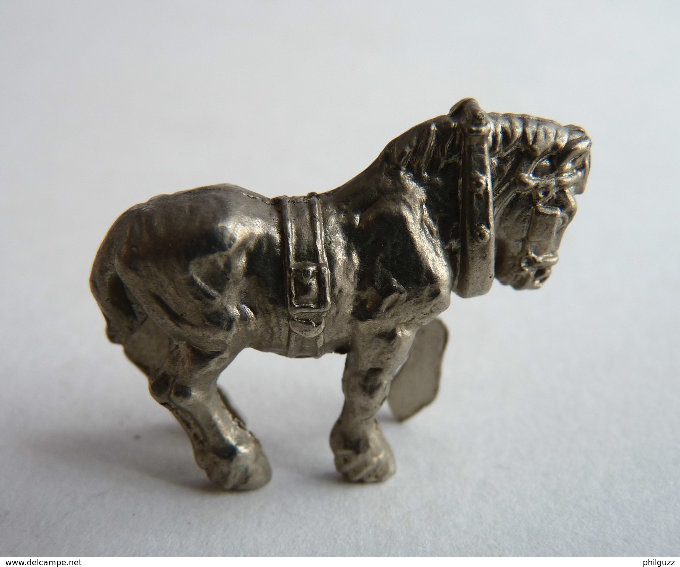 Rare FIGURINE KINDER  METAL ANIMAUX DE LA FERME 4 70's - U-EI CHEVAL - Metal Figurines