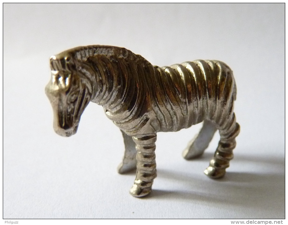 Rare FIGURINE KINDER  METAL ANIMAUX SAUVAGES 2 70's - U-EI ZEBRE - Figurines En Métal