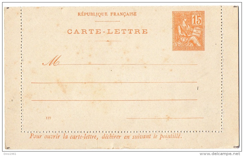 TB 190 - Entier Postal Type Mouchon - Carte Lettre  Neuve - Cartoline-lettere