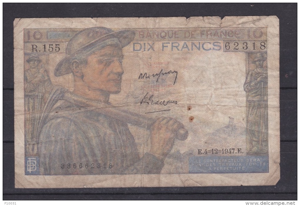 Billet De 10 Francs 1947 - 10 F 1941-1949 ''Mineur''