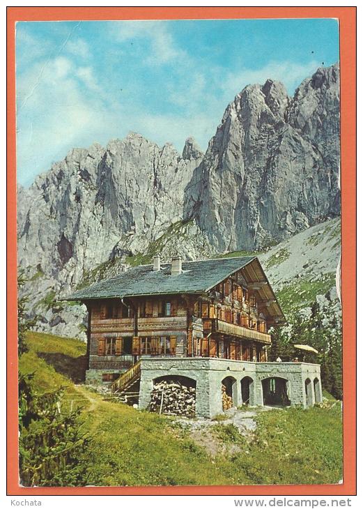 N14/393, Chalet Du Soldat De Fribourg S/ Bellegarde, Jaun , Sattelspitzen, Cabane Des Gastlosen, GF,circulée 1975 - Bellegarde