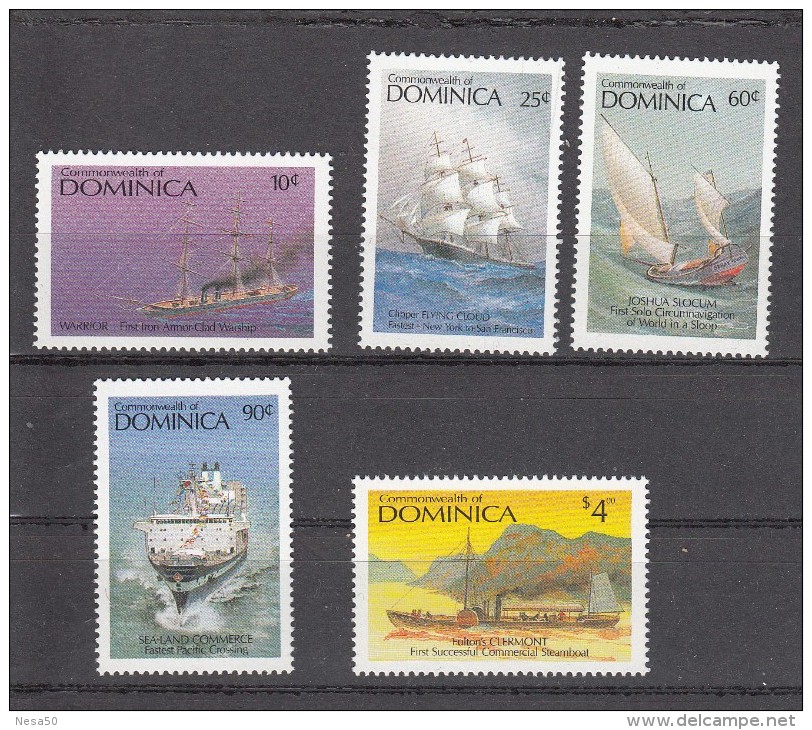 Domionica 1987 Mi Nr 1051 + 1053 + 1056 + 1057 + 1060 Ships Historisch - Dominica (1978-...)