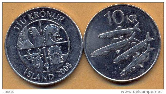 Iceland 10 Kronur 2008 UNC - Fauna Fish - - Island