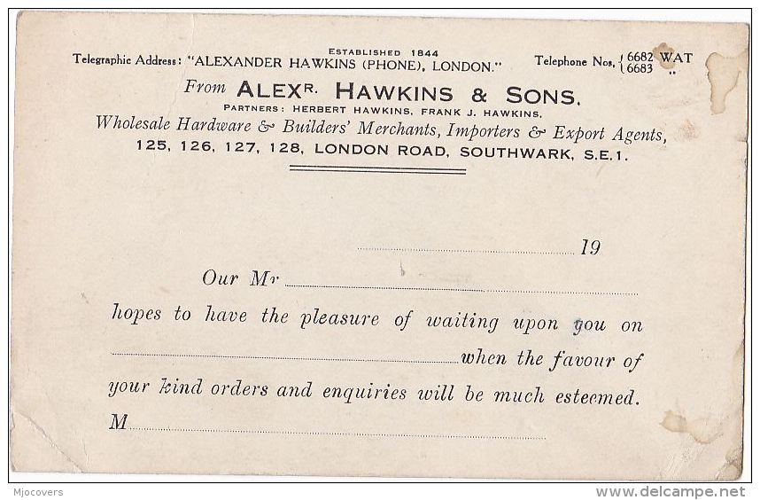 1940s ? ALEXr HAWKINS And Sons COMMERCIAL  POSTCARD  London Rd SOUTHWARK  Gb - London Suburbs