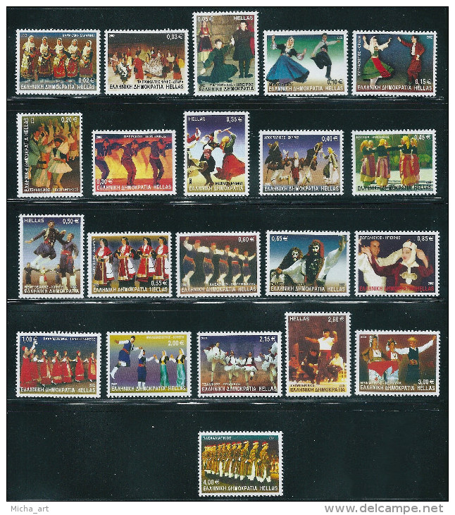 (B208) Greece 2002 Greek Dances Complete Set Perforated MNH - Nuovi