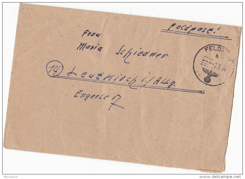 1944 GERMANY Feldpost 47384 COVER To Leutkirch  Forces Military - Cartas & Documentos