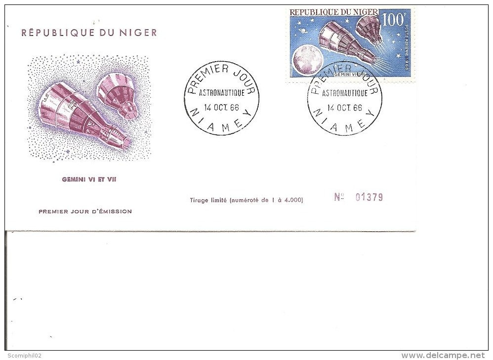 Espace -gemini VI Et Vii ( FDC Du Niger De 1966 à Voir) - Africa