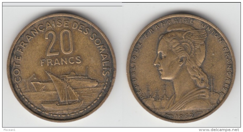 **** COTE FRANCAISE DES SOMALIS - FRENCH SOMALILAND - DJIBOUTI - 20 FRANCS 1952 **** EN ACHAT IMMEDIAT !!! - Somalie