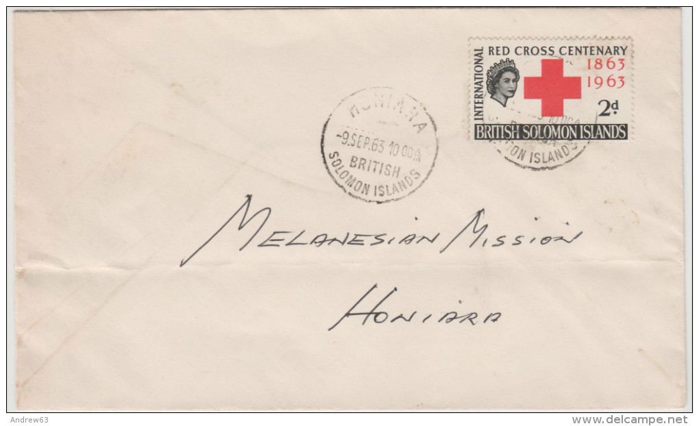 British Solomon Islands - 1963 - International Red Cross Centenary - Melanesian Mission - Viaggiata Per Honaria - Islas Salomón (...-1978)