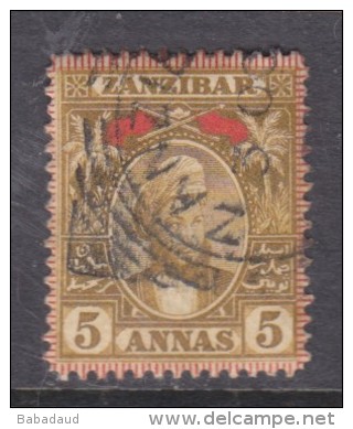 Zanzibar: Sultan Seyyid Hamid-bin-Thwain  1896, 5 Annas Red &amp; Bistre, Used - Zanzibar (...-1963)