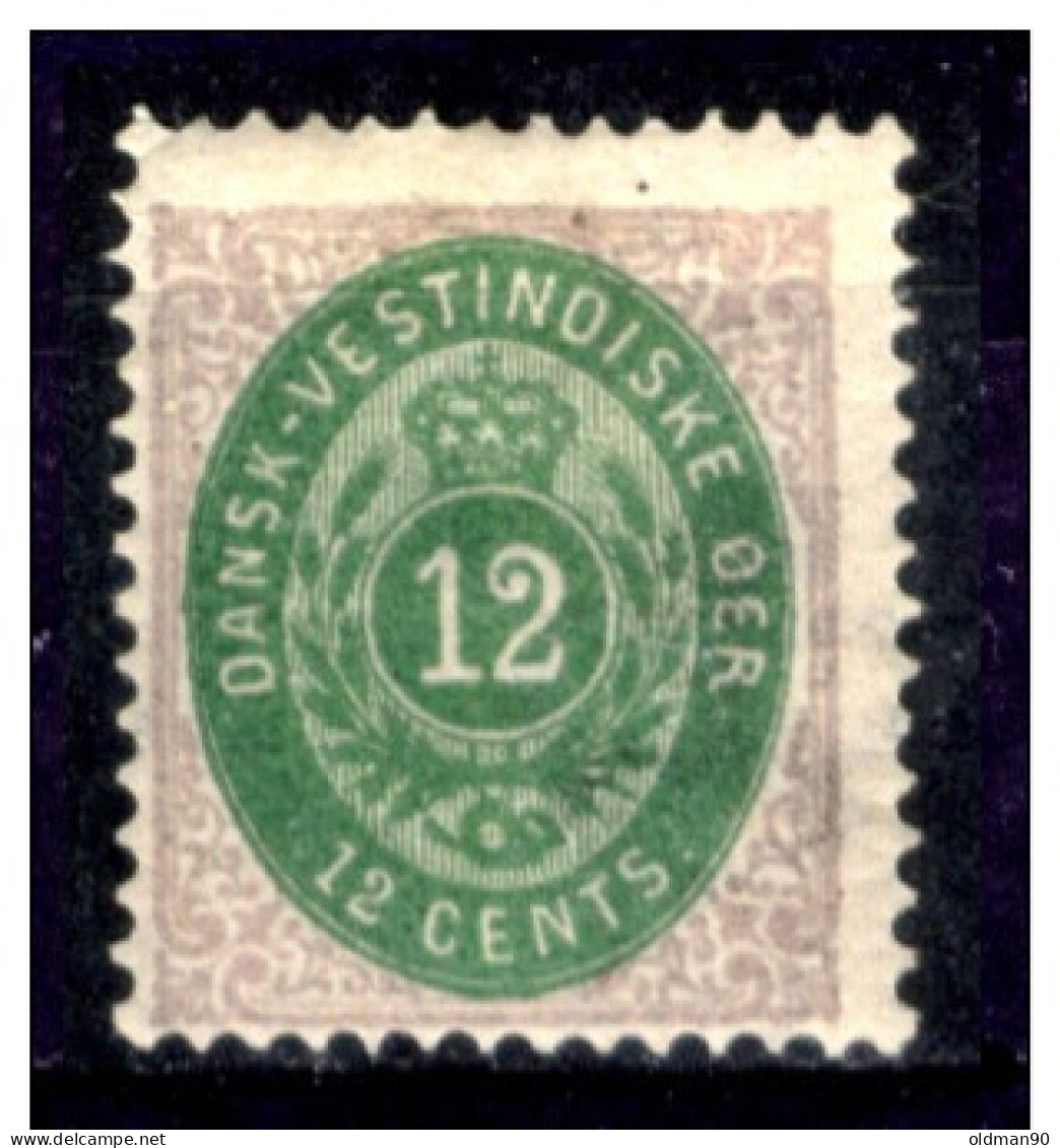 Antille-Danesi-F027 - 1873/79 - Y&T: N.11 (+) Hinged - Privo Di Difetti Occulti. - Danimarca (Antille)