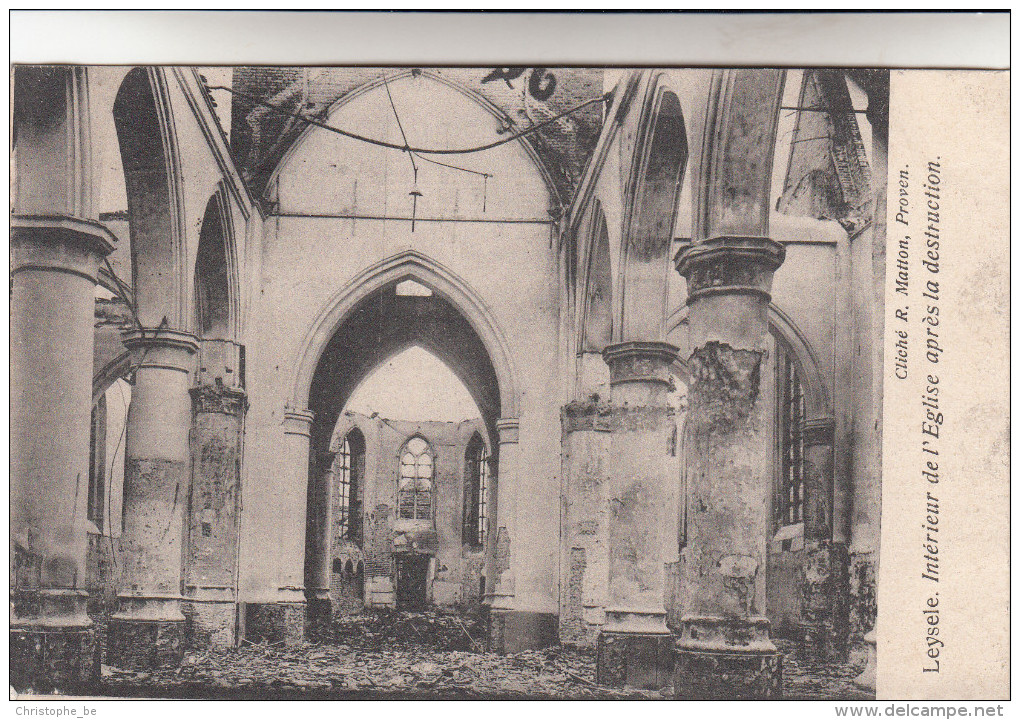 Leysele Intérieur De L´Eglise Apres La Destruction (pk14045) - Alveringem