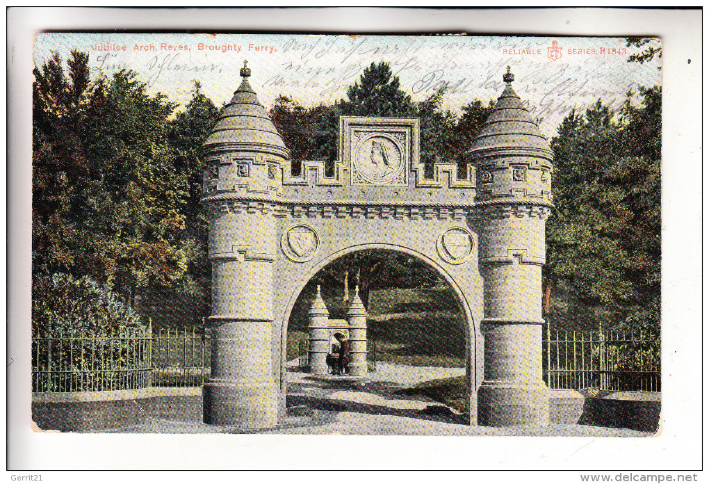 UK - SCOTLAND - ANGUS - DUNDEE-BROUGHTY FERRY, Jubilee Arch, 1907 Post. Used In Germany - Angus