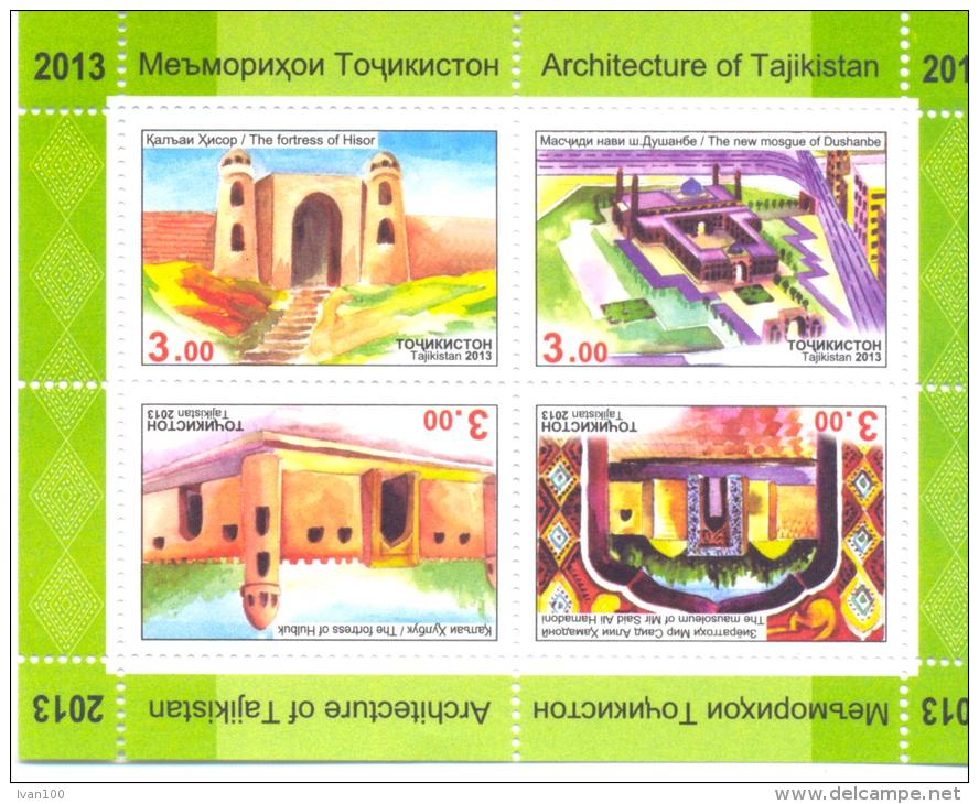 2013. Tajikistan, Architecture Of Tajikistan, S/s Perforated, Mint/** - Tadzjikistan