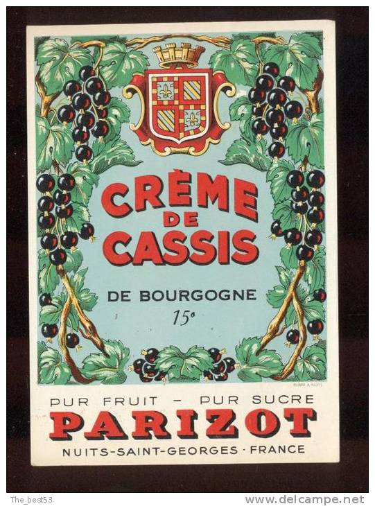 Etiquette  De Crème De  Cassis  De Bourgogne  -  Parizot  à  Nuits Saint Georges  (21) - Other & Unclassified