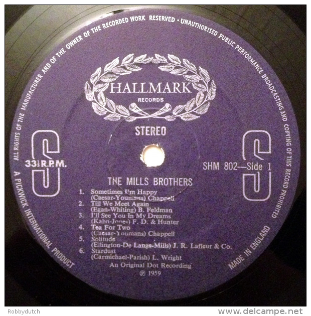 * LP *  THE MILLS BROTHERS - SAME (England 1959 EX-!!!) - Jazz