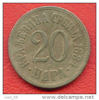 F4379 /- 20 PARA - 1884 - Serbia Serbien Serbie Servie -  Coins Munzen Monnaies Monete - Serbie