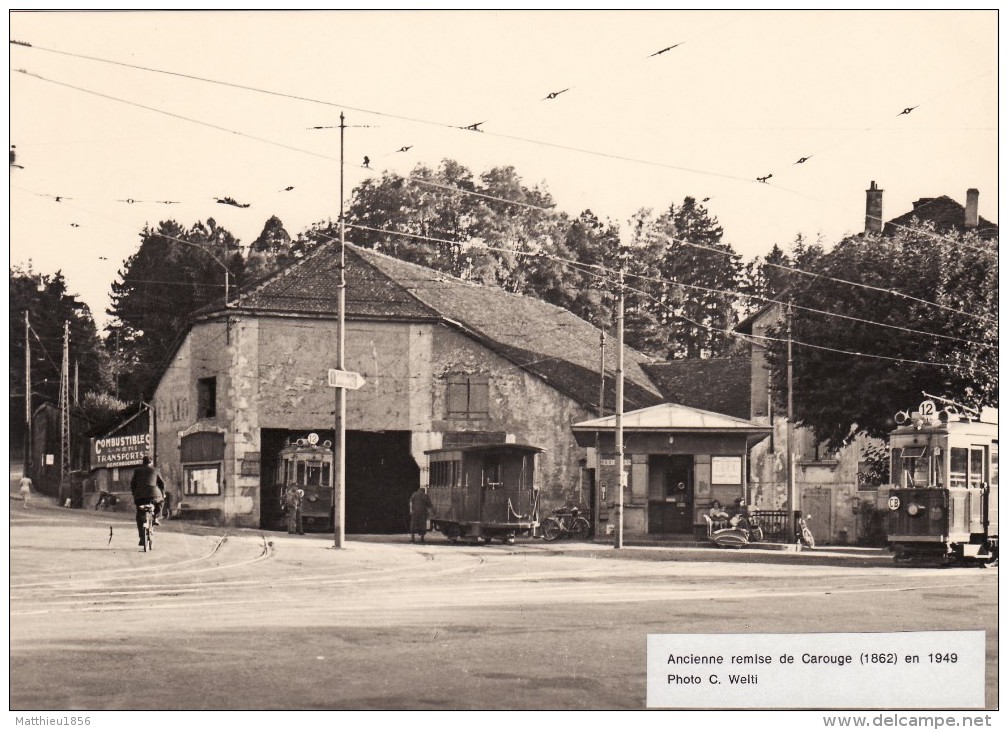 CPM 1949 CAROUGE - Ancienne Remise Des Tramways, Tram (A79) - Carouge