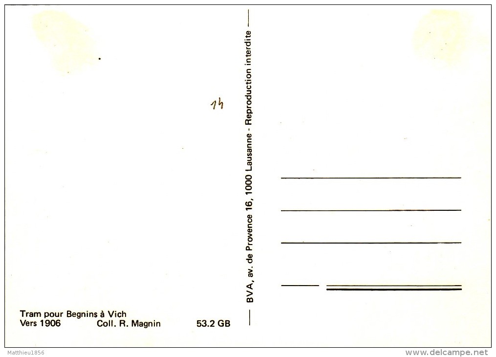 CPM Vers 1906 VICH (Nyon) - La Place, Tram Pour Begnins, Tramway (A79) - Begnins