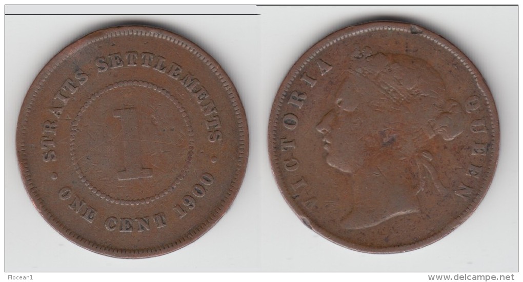 **** STRAITS SETTLEMENTS - BRITISH COLONY - 1 CENT 1900 VICTORIA **** EN ACHAT IMMEDIAT !!! - Kolonies