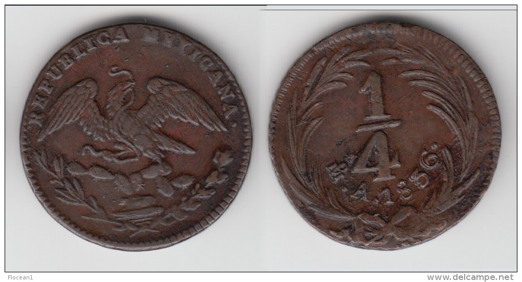 **** MEXIQUE - MEXICO - 1/4 REAL 1836 - DOUBLE FRAPPE **** EN ACHAT IMMEDIAT !!! - Mexico