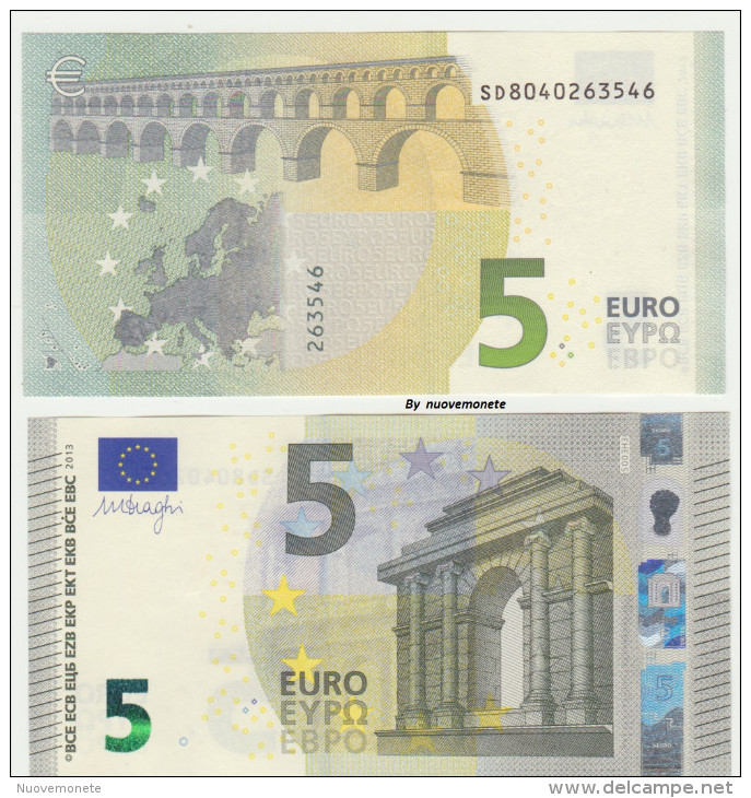 2014 EURO NOTE BANCONOTA BILLET DA 5 EURO SD ITALIA ITALY S003.. FDS UNC DRAGHI APPENA EMESSA - 5 Euro