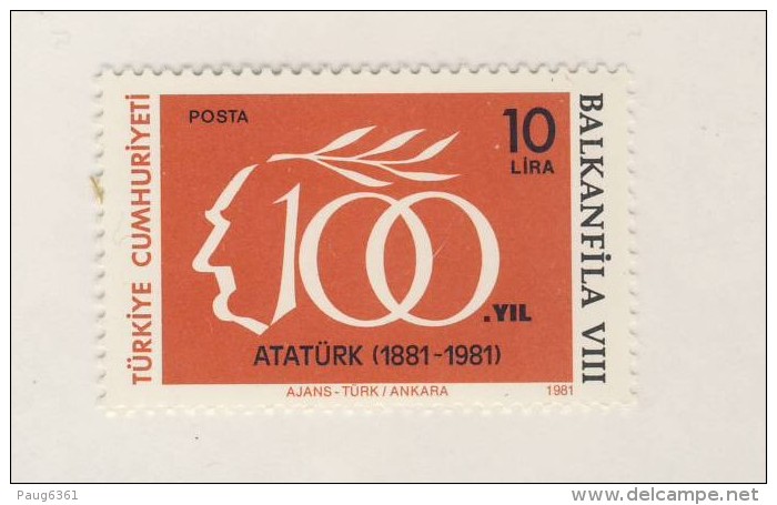 TURQUIE 1981 BALKANFILA  YVERT  N°2309 NEUF MNH** - Unused Stamps
