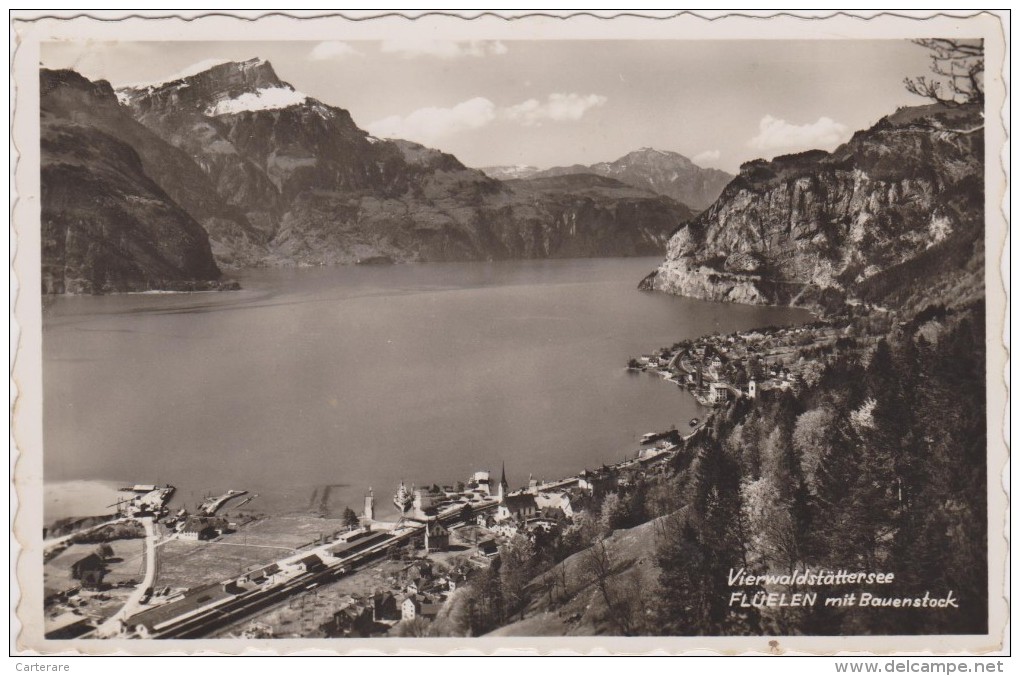 SUISSE,SCHWEIZ,SVIZZERA,S WITZERLAND,HELVETIA,SWISS ,URI,FLUELEN EN 1951,wagon,chemin De Fer - Flüelen