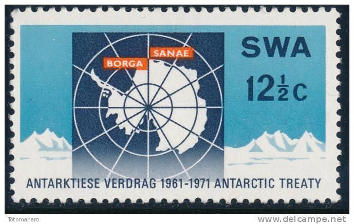 SWA South West Africa 1971, 10th Anniv Of Antarctic Treaty, Set Of 1v** - Trattato Antartico