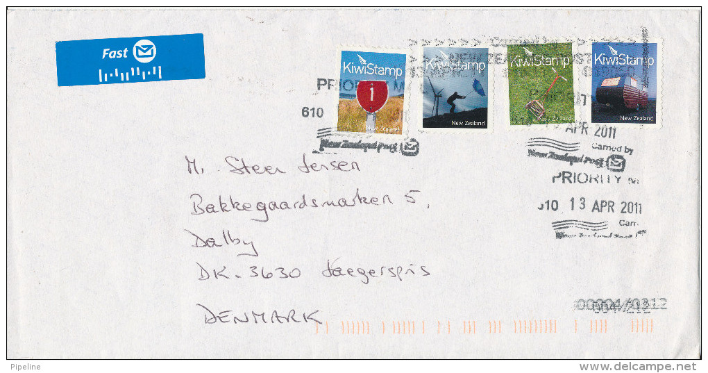 New Zealand Cover Sent Air Mail To Denmark 13-4-2011 KIWI STAMPS - Storia Postale