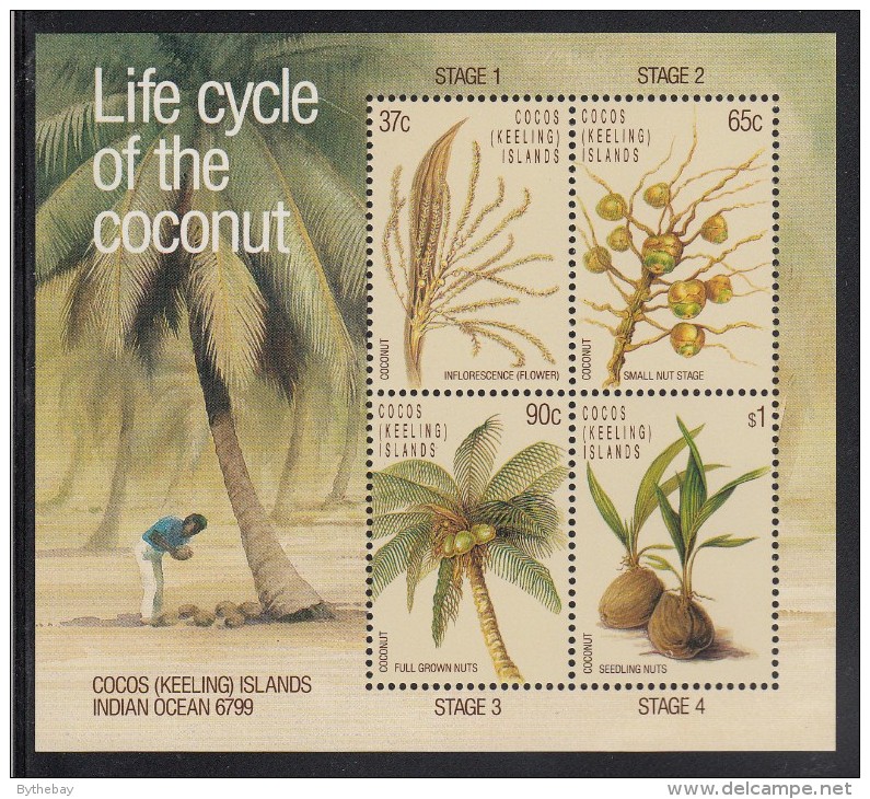 Cocos MNH Scott #176a Souvenir Sheet Of 4 Different The Life Cycle Of The Coconut - Cocos (Keeling) Islands