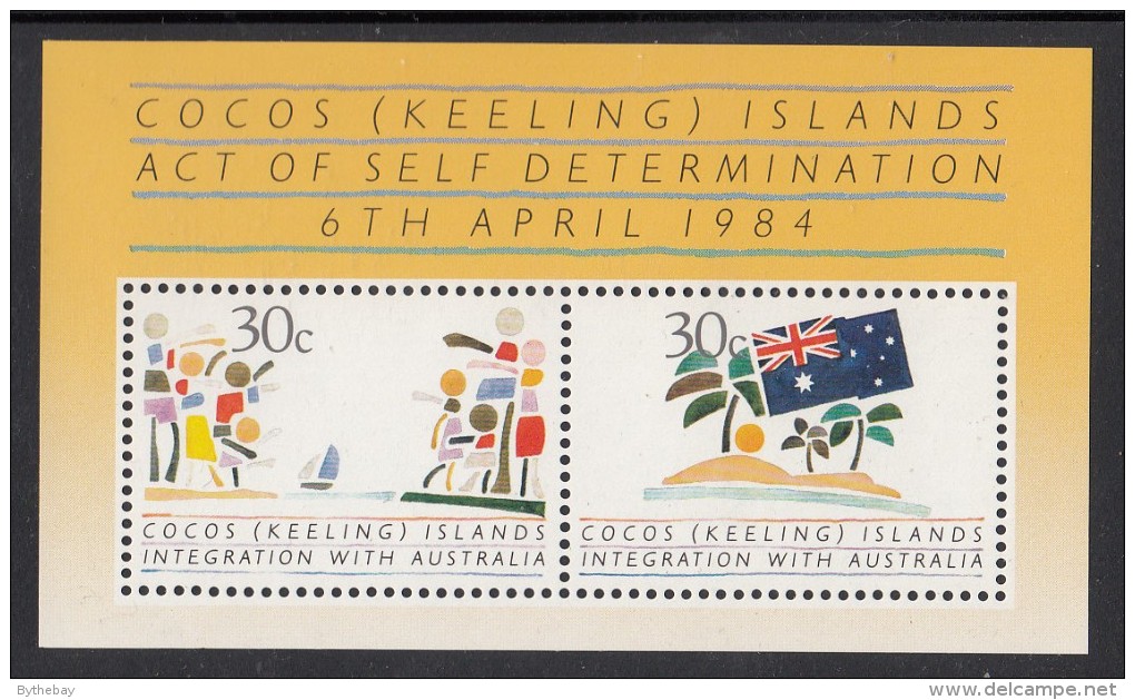 Cocos MNH Scott #125 Souvenir Sheet Of 2 Integration With Australia - Cocos (Keeling) Islands