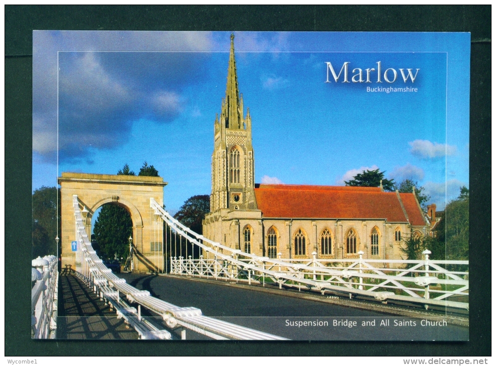 MARLOW  -  Suspension Bridge And All Saints Church  Unused Postcard As Scan - Buckinghamshire