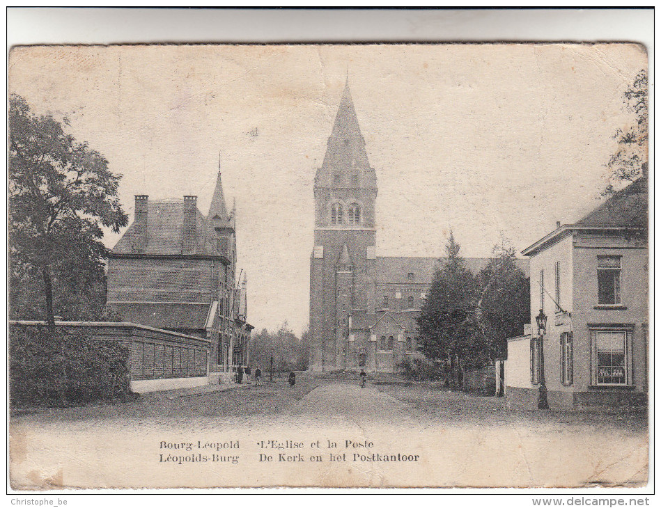 Leopoldsburg, De Kerk En Het Postkantoor (pk14119) - Leopoldsburg (Beverloo Camp)