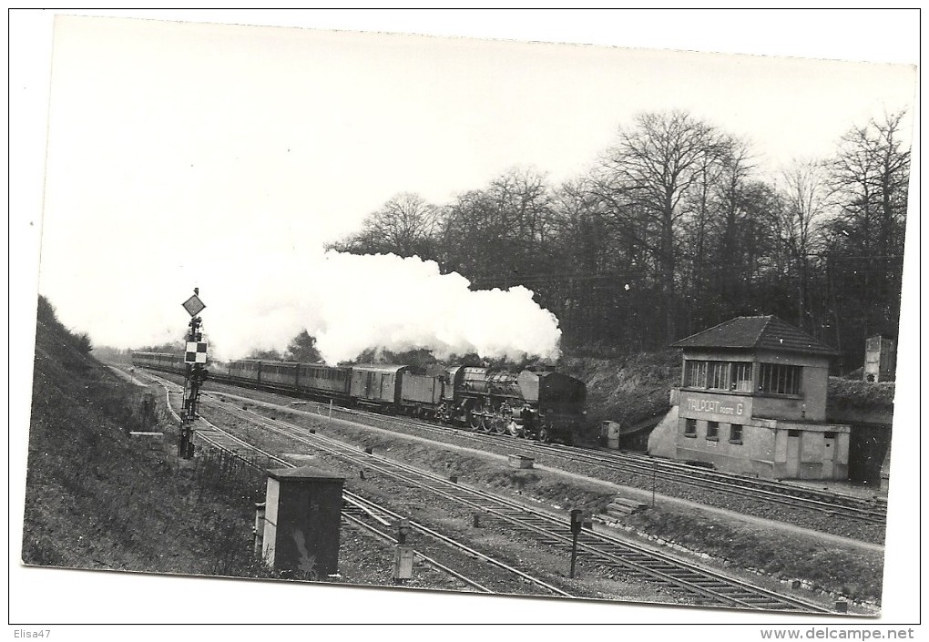 58  GEMIGNY  CARTE  PHOTO LE  10  02 1957  LE  TRAIN 3937  PASSE  A  GERMIGNY - Guerigny