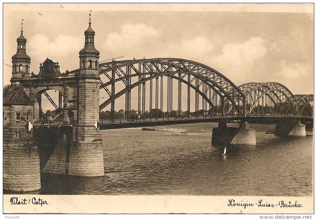 Tilsit / Ostpr. (Prusse Orientale. Aujourd'hui : Sovietsk) : Konigin Luise Brücke. - Ostpreussen