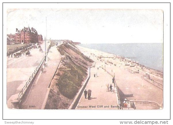 CROMER WEST CLIFF AND SANDS USED 1907 NR HOLT AYLSHAM MUNDESLEY NORFOLK - Altri & Non Classificati