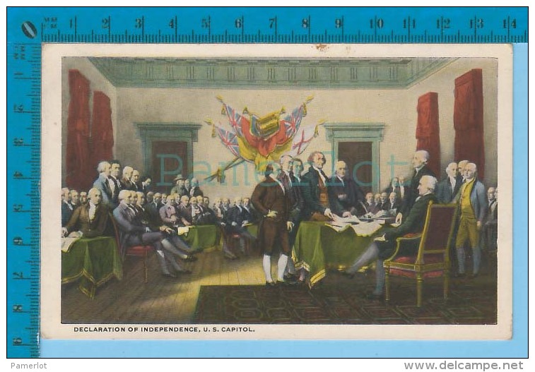 Patriotic USA ( Declaration Of Independence U.S. Capitol) Carte Postale Post Card Recto/verso - Histoire