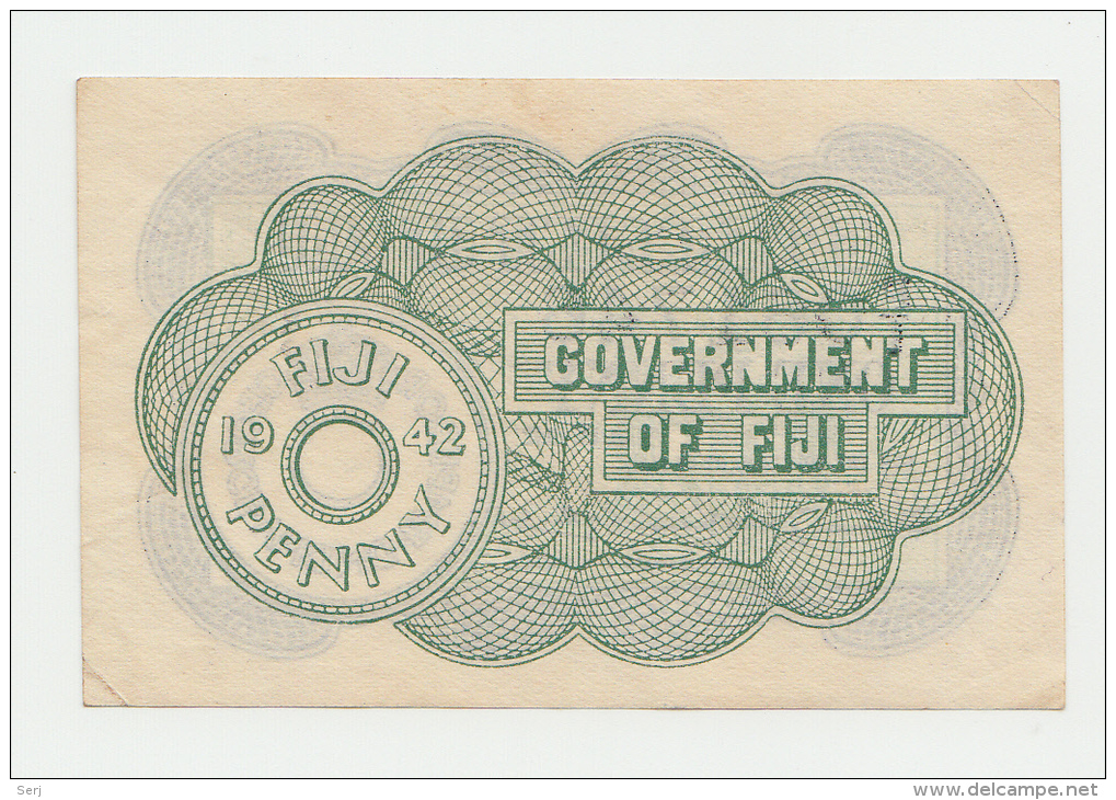 Goverment Of Fiji 1 Penny 1942 VF++ CRISP Banknote P 47 - Fidji