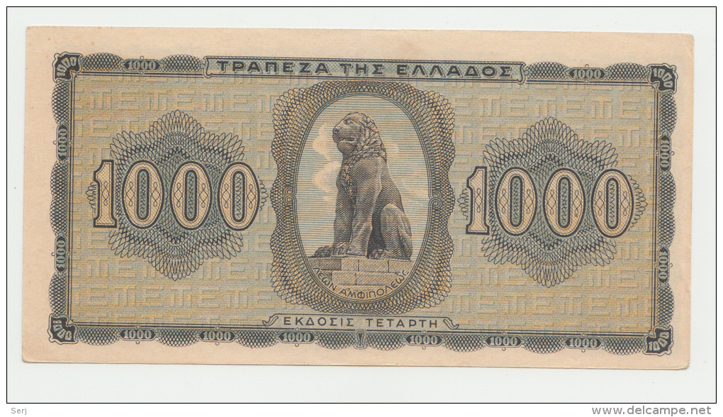 Greece 1000 Drachmai 1942 XF++ P 118 - Greece