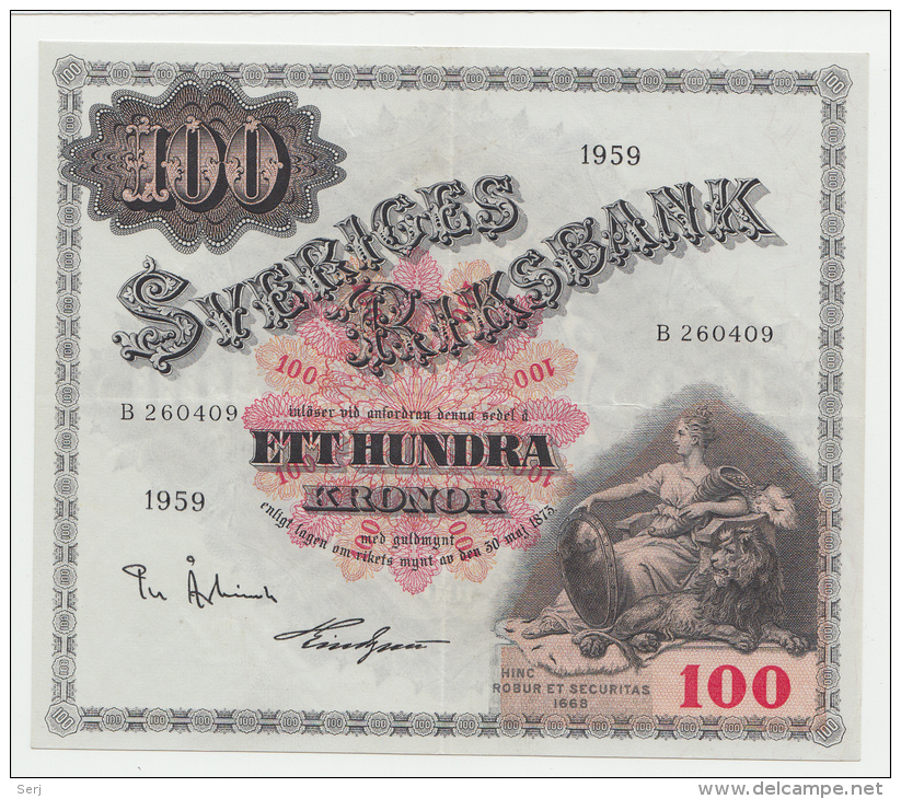 SWEDEN 100 KRONOR 1959 XF P 48a  48 A - Svezia