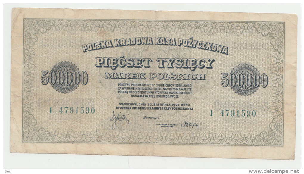 Poland 500000 Marek 1923 VF Banknote P 36 - Polonia