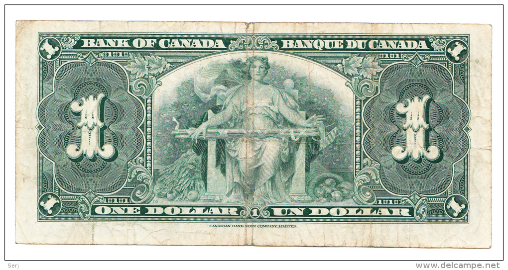 Canada 1 Dollar 1937 Coyne-Towers "F+" P 58e 58 E - Canada